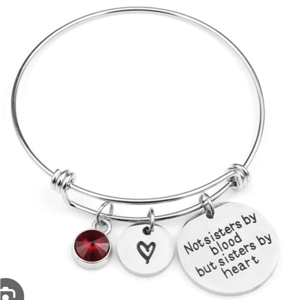 Charm Bangle "Not sisters by blood but sister's by heart" - New